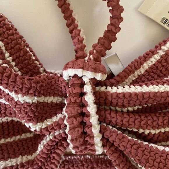 Madewell Striped Textured Bandeau Bikini Top XXL - Picture 6 of 9